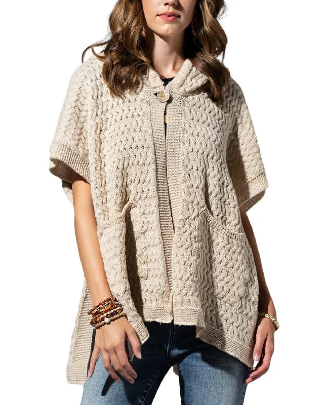 Big Savings Urabanista Textured Knit Cape with Hood - El1evt111180