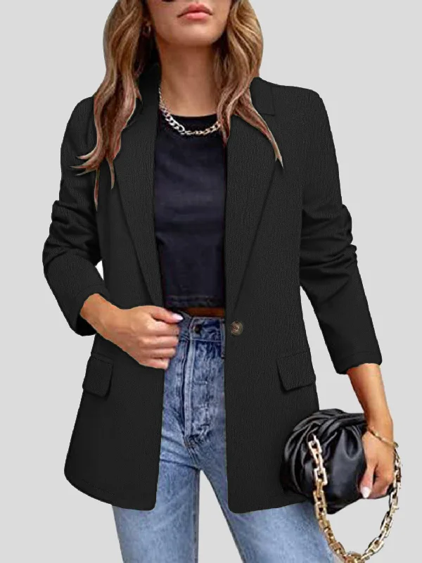 Stock Clearance Lapel Collar Long Sleeve Blazer