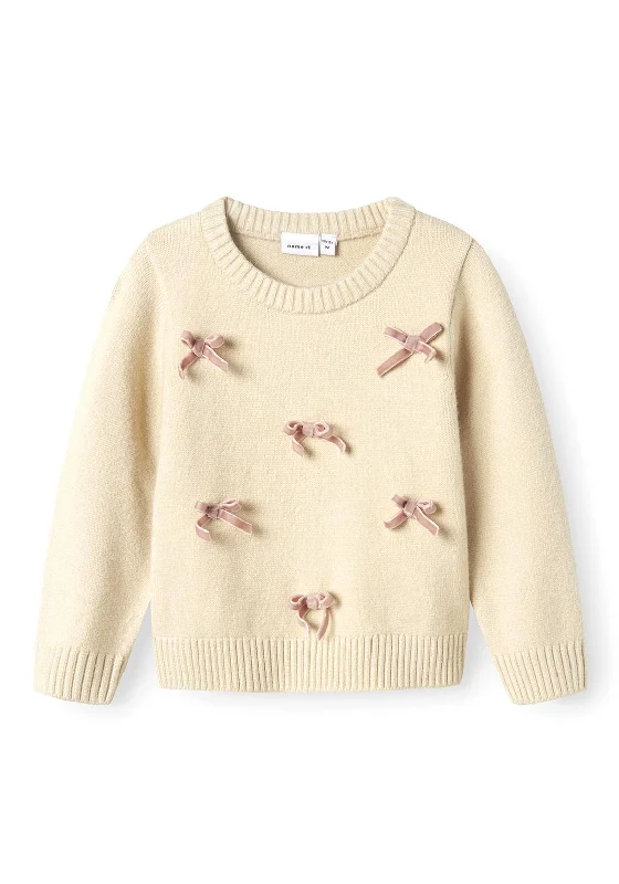 Incredible Offers Name It Mini Girl Ronja Long Sleeve Knit Jumper, Summer Sand