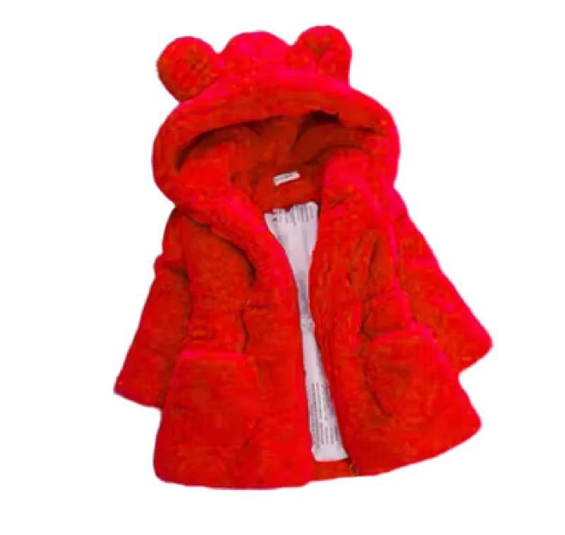 Grand Opening Sale Children’s Hooded Fur Coat with Ears