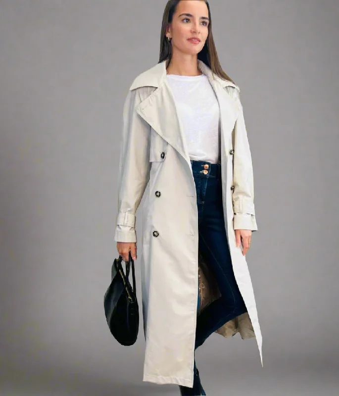 Take Advantage Stone Shower Resistant Trench Coat