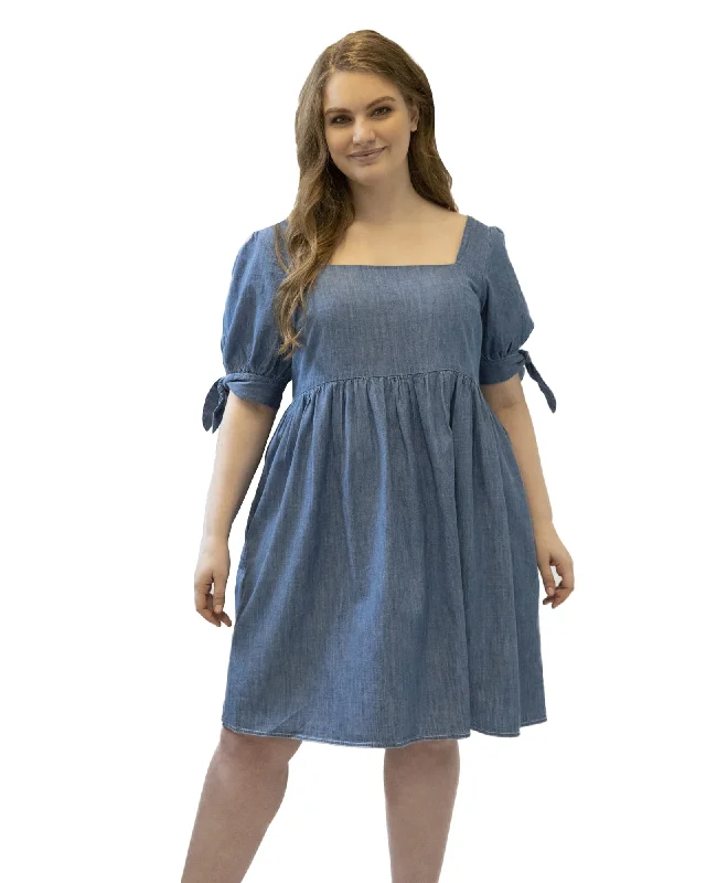 Markdowns Babydoll Denim Dress | Denim Wash