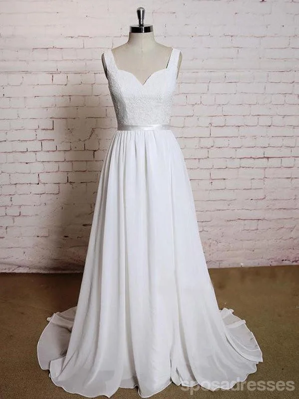 Price Meltdown Backless V Neck Lace Straps Simple Cheap Beach Wedding Dresses, WD324 Price Meltdown Backless V Neck Lace Straps Simple Cheap Beach Wedding Dresses, WD324