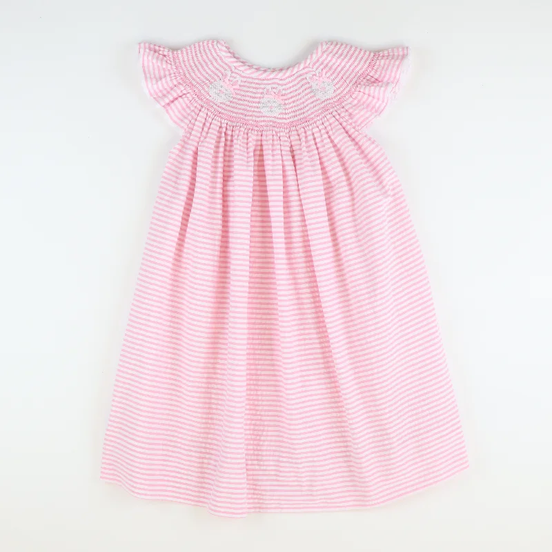 Lowest Prices Smocked Bunny Faces Bishop - Pink Stripe Seersucker