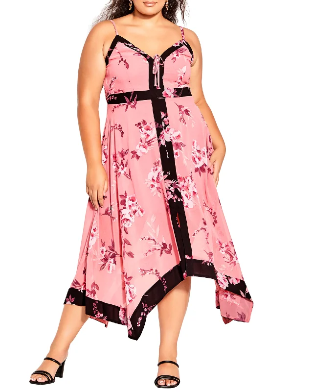 Huge Discounts Maria Pretty Roses Dress | Pink / Black
