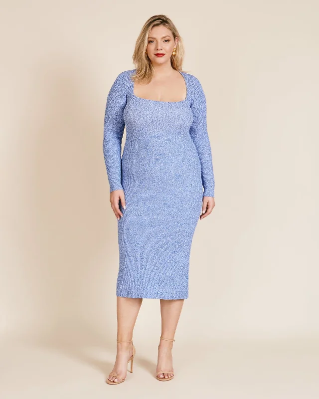 Early Access Melange Knit Dress | DAPHNE BLUE