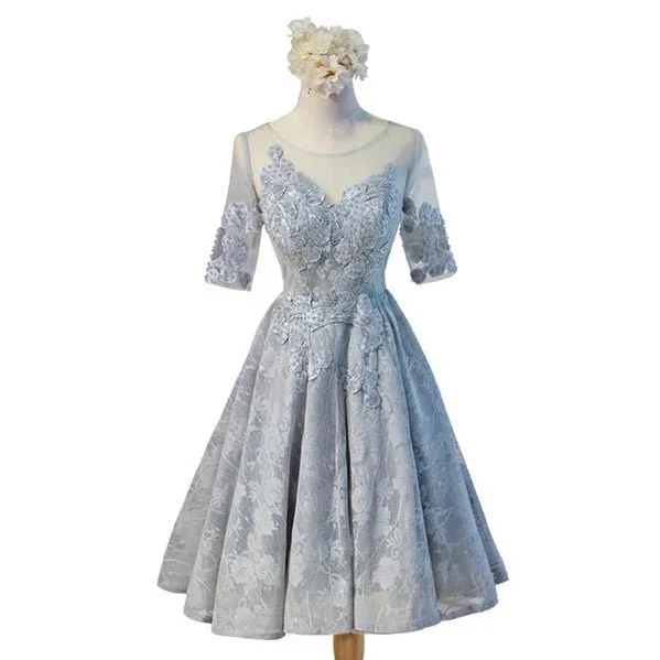 Closeout Short Sleeve Gary Lace Scoop Neckline Homecoming Prom Dresses, Affordable Short Party Prom Dresses, Perfect Homecoming Dresses, CM276 Closeout Short Sleeve Gary Lace Scoop Neckline Homecoming Prom Dresses, Affordable Short Party Prom Dresses, Perfect Homecoming Dresses, CM276