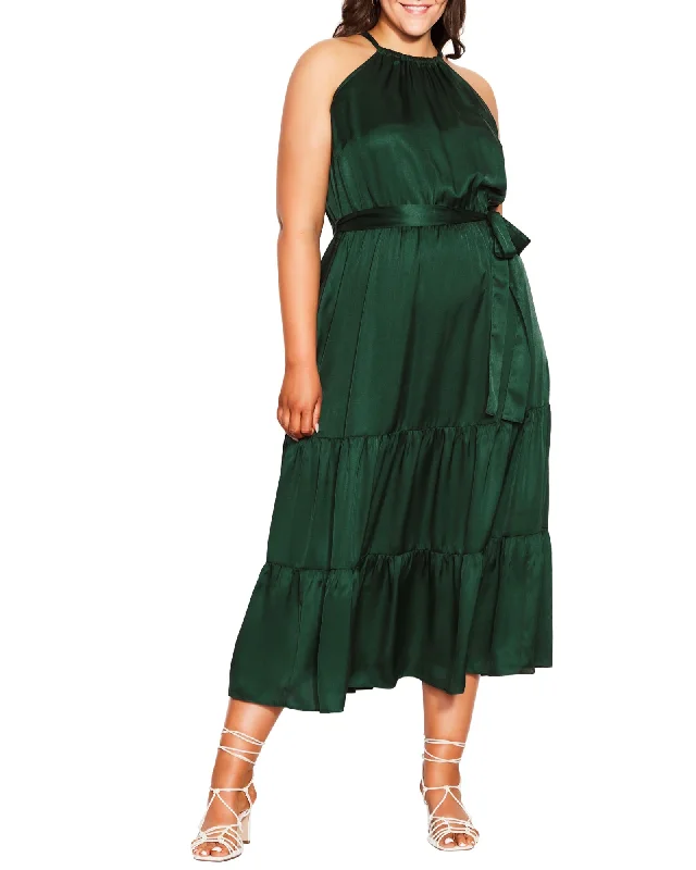 Act Fast Skylar Halter Maxi Dress | Forest Green