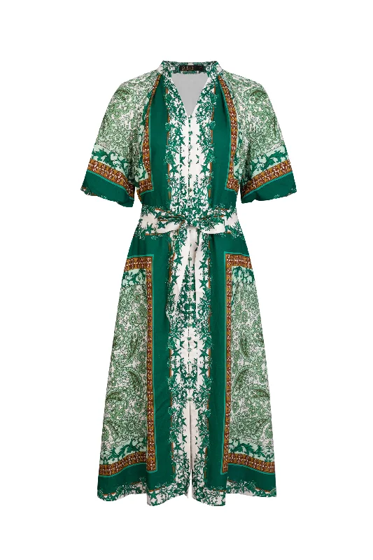 Savings Event GDS Oceane Linen Long Dress | Green