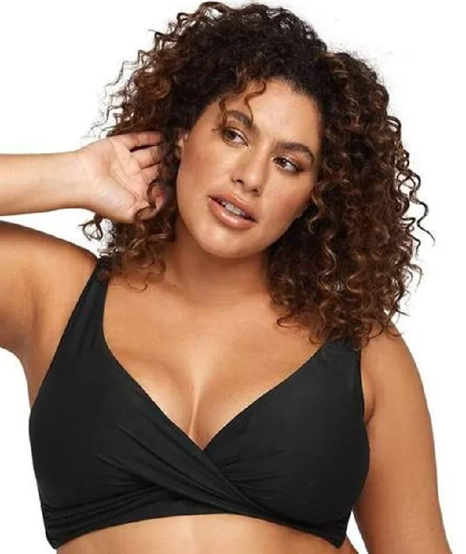 Factory Direct Sale Artesands Hues Delacroix Cross Front D-G Cup Bikini Top - Black