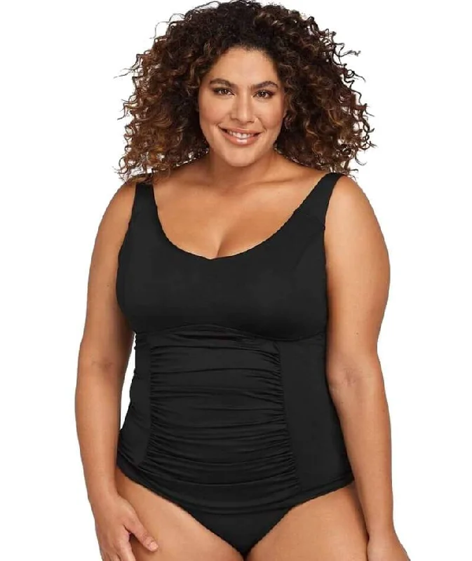 Bargain Blast Artesands Hues Raphael E-F Cup Underwire Tankini Top - Black