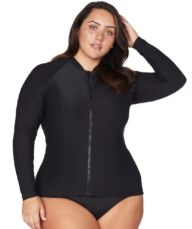 Grand Opening Sale Artesands Hues Seurat Sun Safe Long Sleeve Rash Top - Black