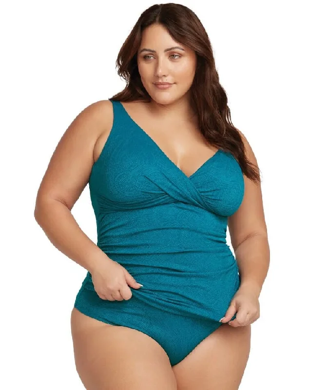 Friends and Family Sale Artesands Jewel La Traviata Delacroix Cross Front D-G Cup Tankini Top - Jewel