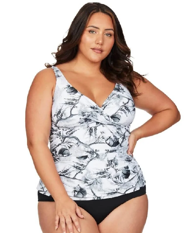 Major Savings Artesands Maluridae Delacroix Cross Front D-G Cup Tankini Top - Black