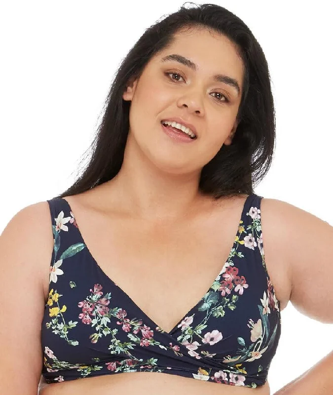 New Deals Artesands Neo Kimono Delacroix Cross Front D-G Cup Bikini Top - Navy