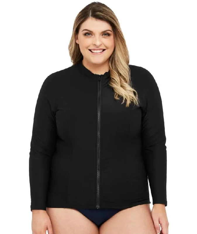 Steals and Deals Artesands Hues Sunsafe Long Sleeve Top - Black