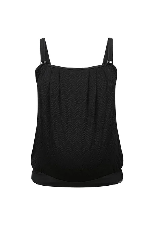 Huge Discounts Acapulco Flouncy Maternity Black Bandeau Tankini Top