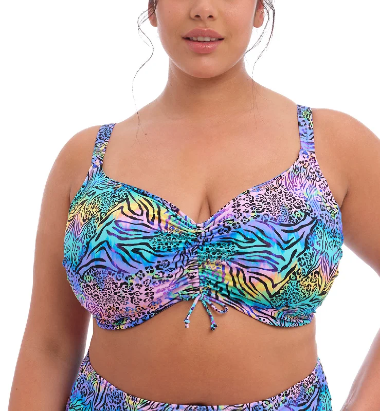 Price Buster Elomi Electric Savannah Adjustable Crop Top Underwire Bikini (ES800706) - Zebra