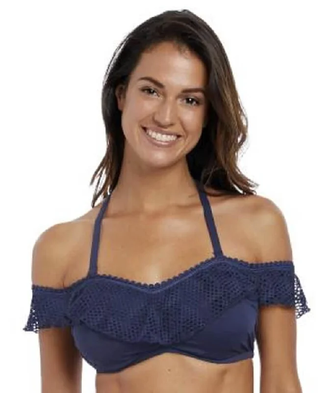 Crazy Deals Fantasie Swim Marseille Underwire Bardot Bikini Top - Twilight