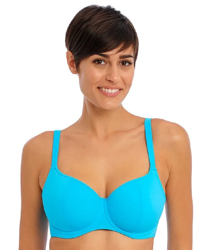 Deal Explosion Freya Swim Jewel Cove Underwire Sweetheart Bikini Top - Plain Turquoise