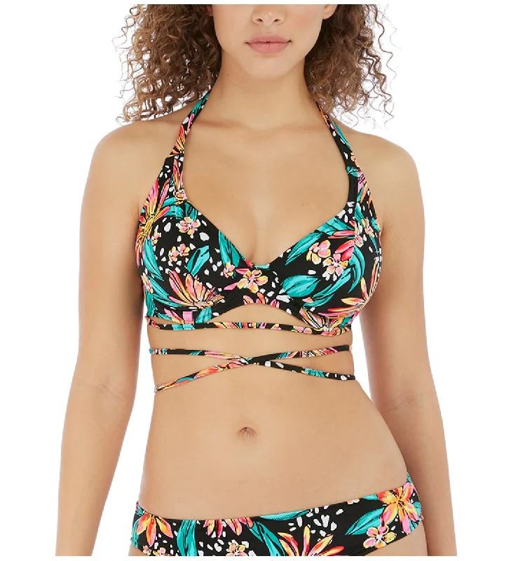 Deal of the Day Freya Wild Daisy Plunge Underwire Halter Bikini Top (7031) - Multi