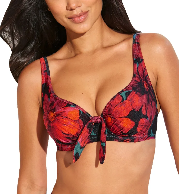 Last Chance Pour Moi Orchid Luxe Non Padded Underwire Swim Top (12902) - Red/Teal