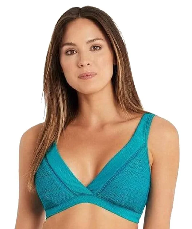 Extra Savings Sea Level Amazing Lace Cross Front D-DD Cup Panelled Bralette - Seafoam