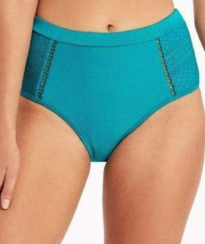 Instant Savings Sea Level Amazing Lace High Waist Brief - Seafoam