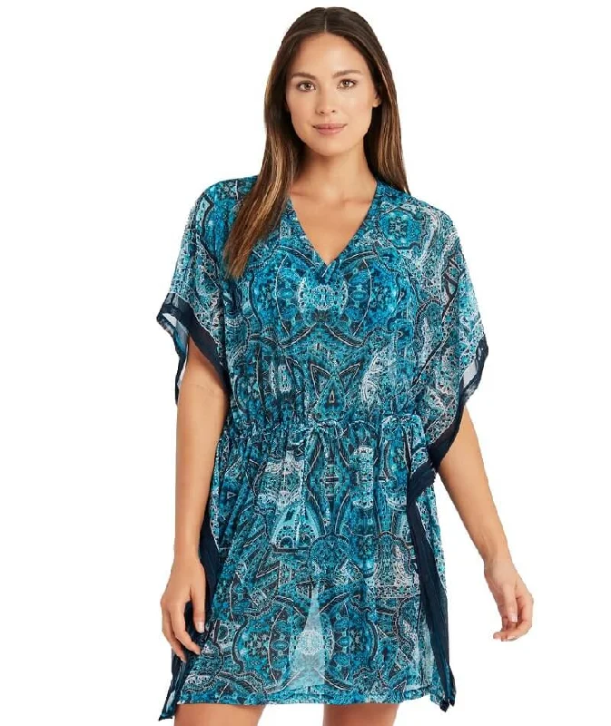 Limited Availability Sea Level Bella Mare Mesh Kaftan - Seafoam