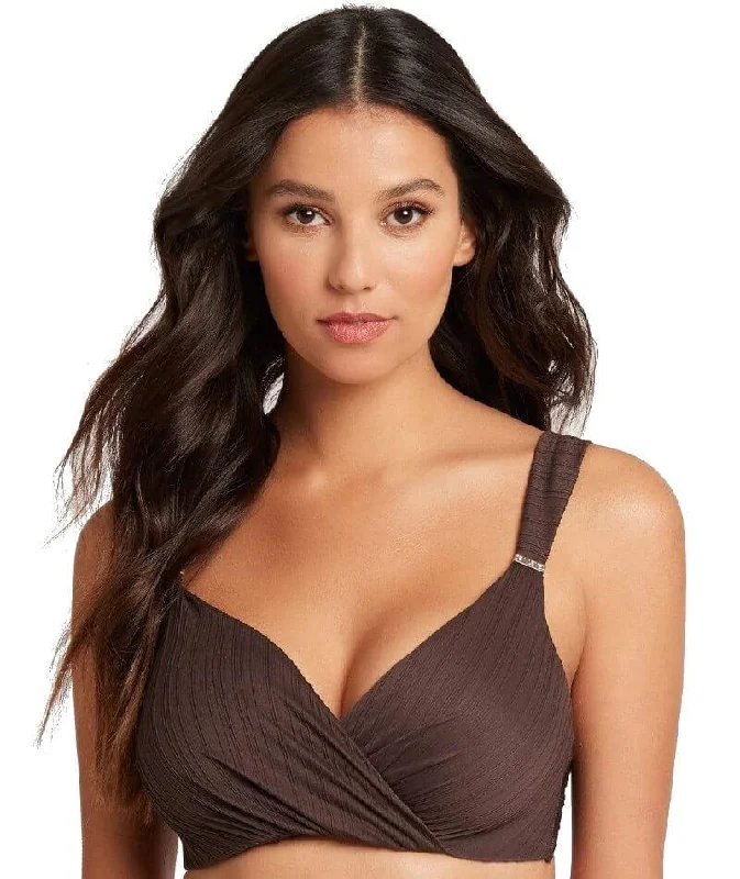 Low Prices Sea Level Casablanca Cross Front Underwire DD-E Cup Bikini Top - Espresso