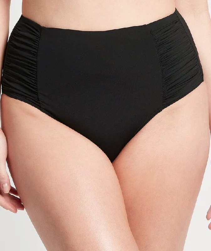 Discount Days Sea Level Eco Essentials Gathered Side High Waist Brief - Black