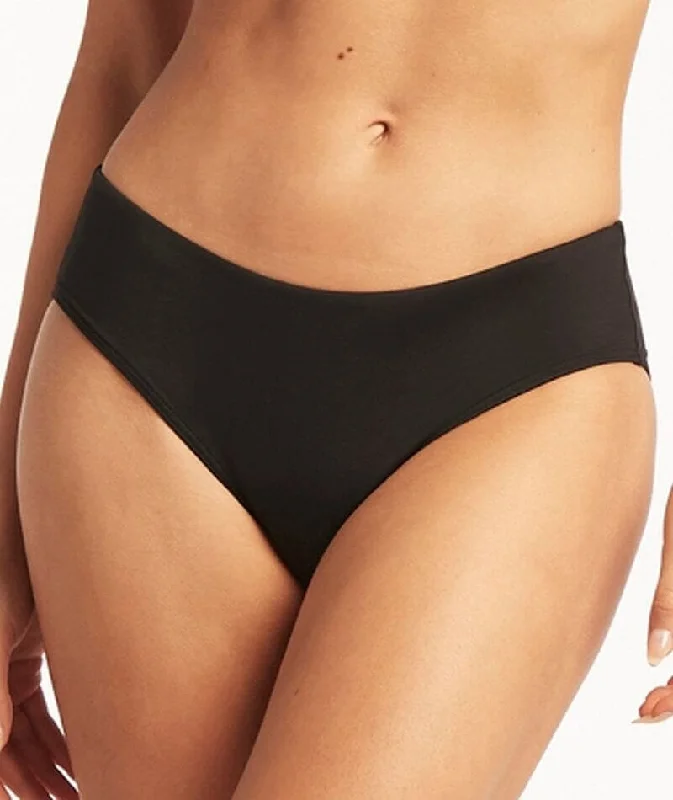 Bargain Bin Sea Level Eco Essentials Mid Bikini Brief - Black