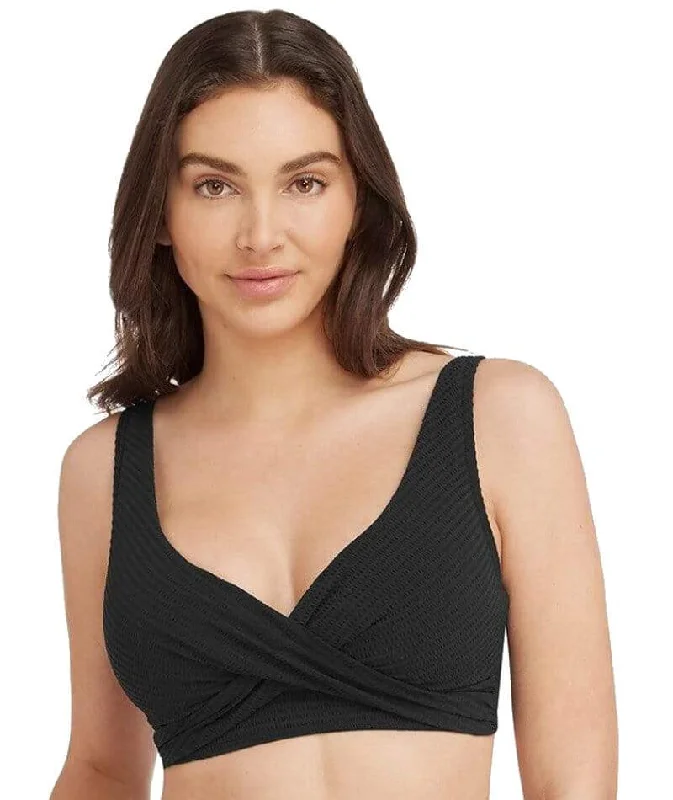 Weekend Flash Sale Sea Level Messina Cross Front B-DD Cup Bikini Top - Black
