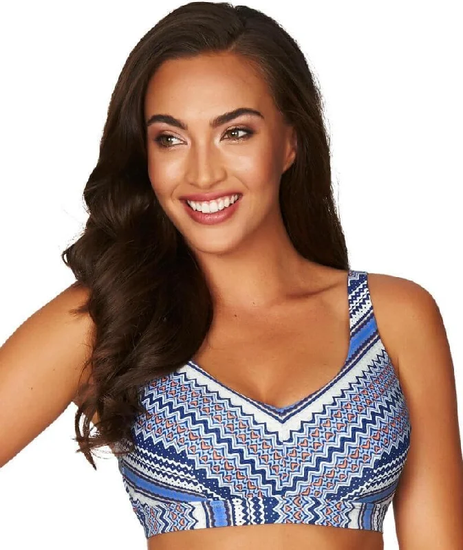 Deal Explosion Sea Level Rosita Stripe E-F Cup Bralette With Hidden Underwires - Ocean Blue