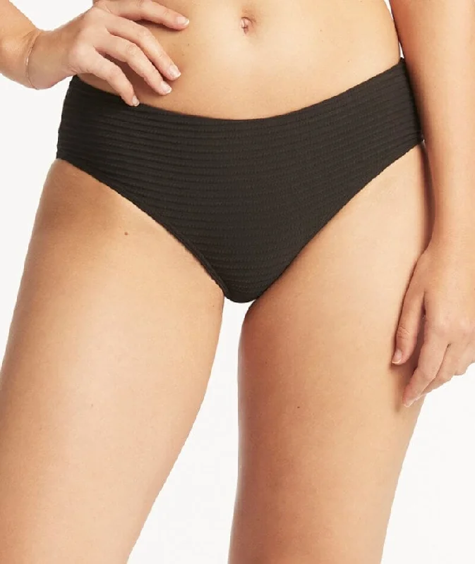 Shop and Save Sea Level Spinnaker Mid Bikini Brief - Black