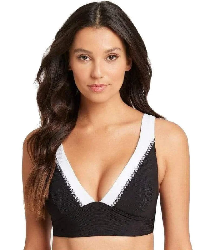 Discount Extravaganza Sea Level Valentina Long Line Tri Bikini Top - Black