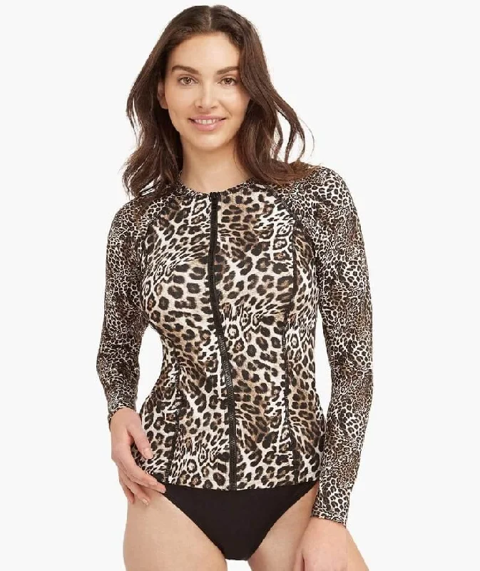 Huge Discounts Sea Level Wildside Long Sleeved Rash Vest Full Zipper - Natural